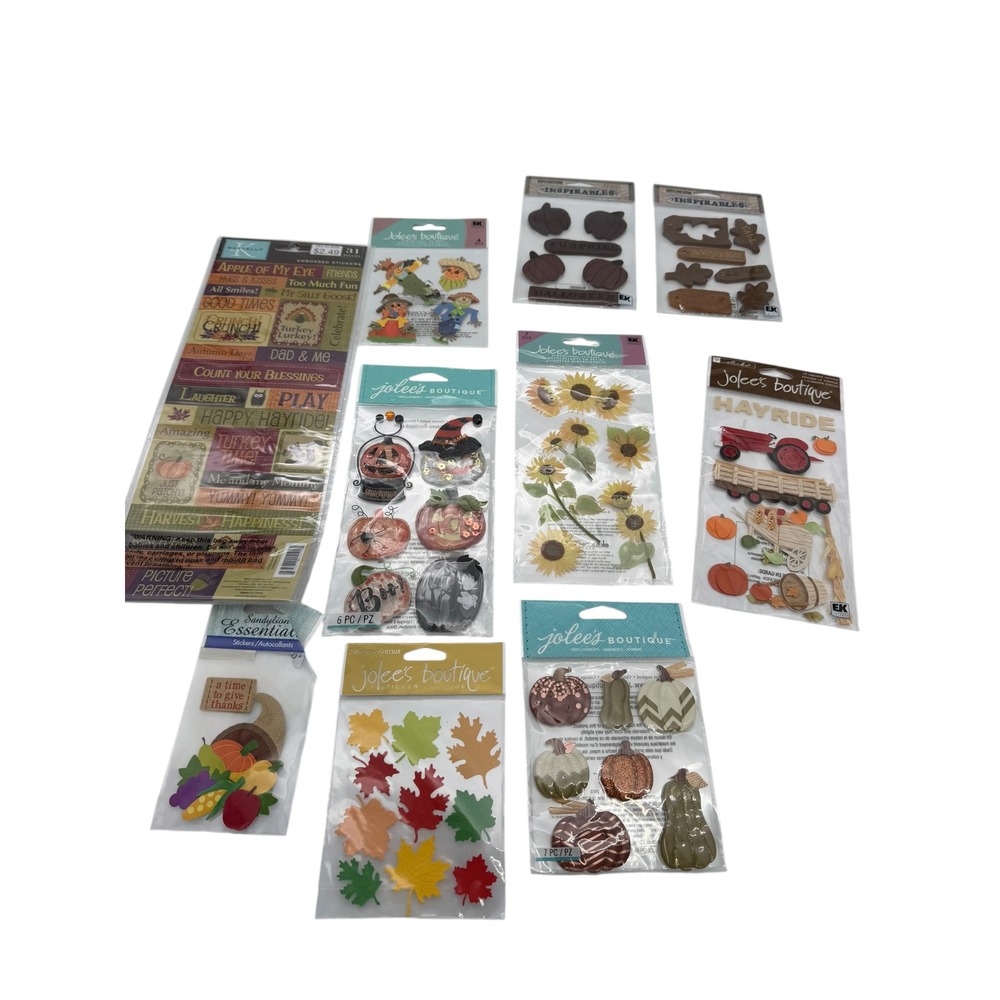 Jolee's Boutique Sandylion Fall Halloween Sticker Lot 10 Packs Pumpkin Scarecrow